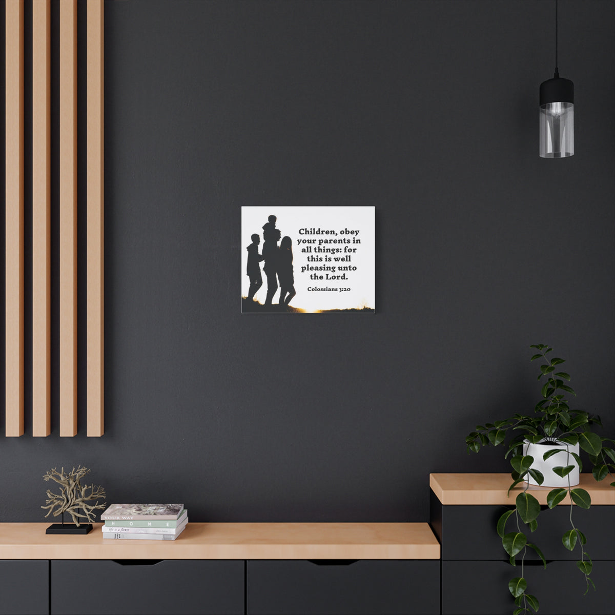 Scripture Walls Obey Your Parents Colossians 3:20 Bible Verse Canvas Christian Wall Art Ready to Hang-Express Your Love Gifts
