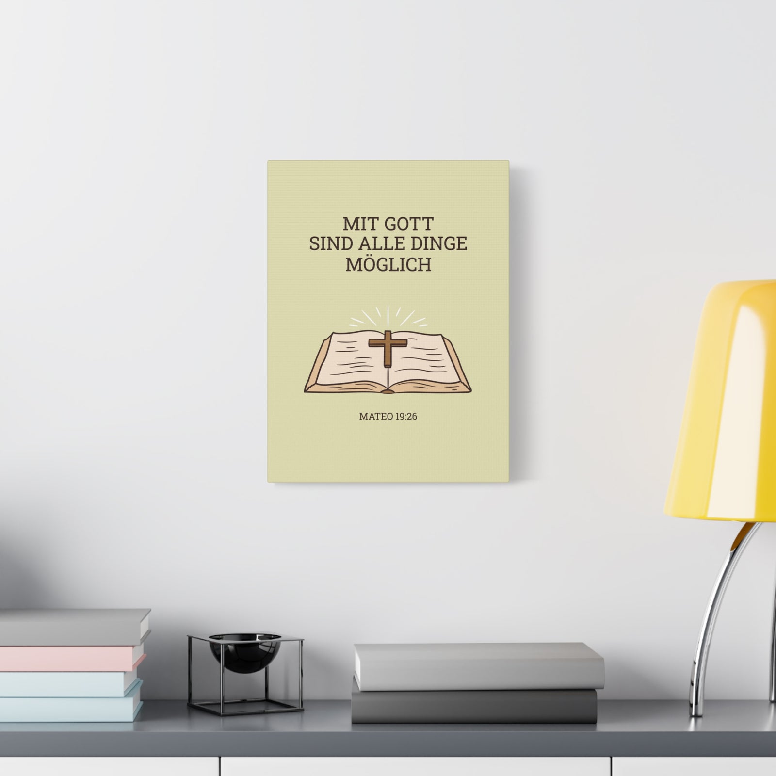 Scripture Walls Mateo 19:26 German Bible Verse Canvas Christian Wall Art Ready to Hang Unframed-Express Your Love Gifts