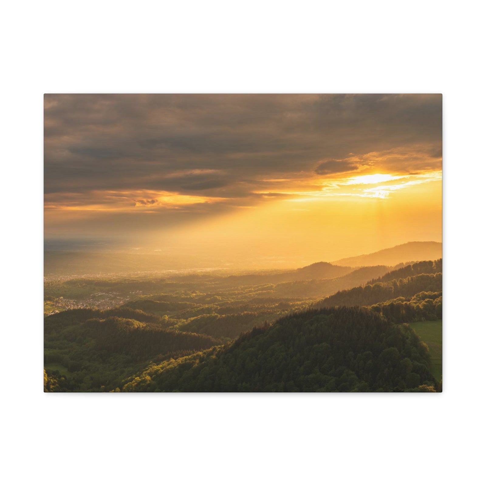 Sunrise Over Golden Mountains Nature Wilderness Photography Canvas Wall Art for Home Decor Ready-to-Hang-Express Your Love Gifts