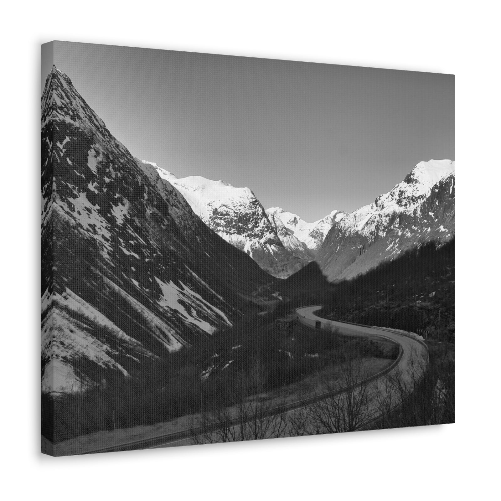 Forest Mountain Black And White Nature Wilderness Photography Canvas Wall Art for Home Decor Ready-to-Hang-Express Your Love Gifts
