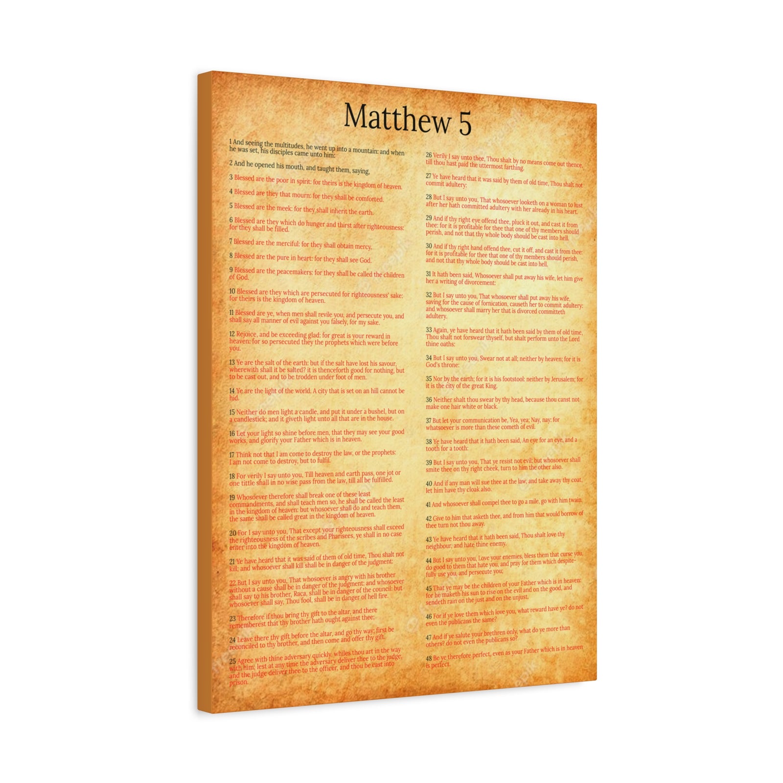Scripture Walls Matthew 5 Sermon on the Mount Gold Christian Wall Art Print Ready to Hang Unframed-Express Your Love Gifts