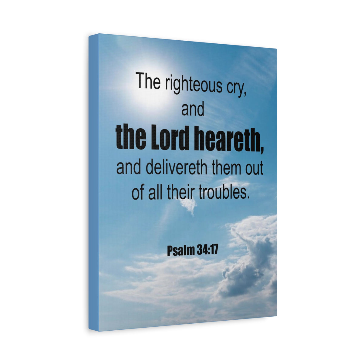 Scripture Walls The Lord Heareth Psalm 34:17 Bible Verse Canvas Christian Wall Art Ready to Hang-Express Your Love Gifts