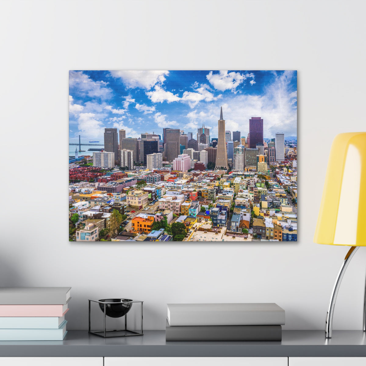 San Francisco Daytime Skyline Canvas Artwork High-Quality Breathtaking Stunning Cityscape for Home Decor Ready to Hang-Express Your Love Gifts