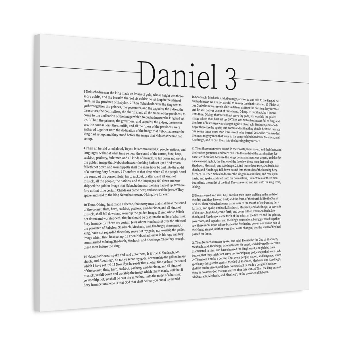 Scripture Canvas Shadrach, Meshach and Abednego Daniel 3 Christian Wall Art Bible Verse Print Ready to Hang-Express Your Love Gifts