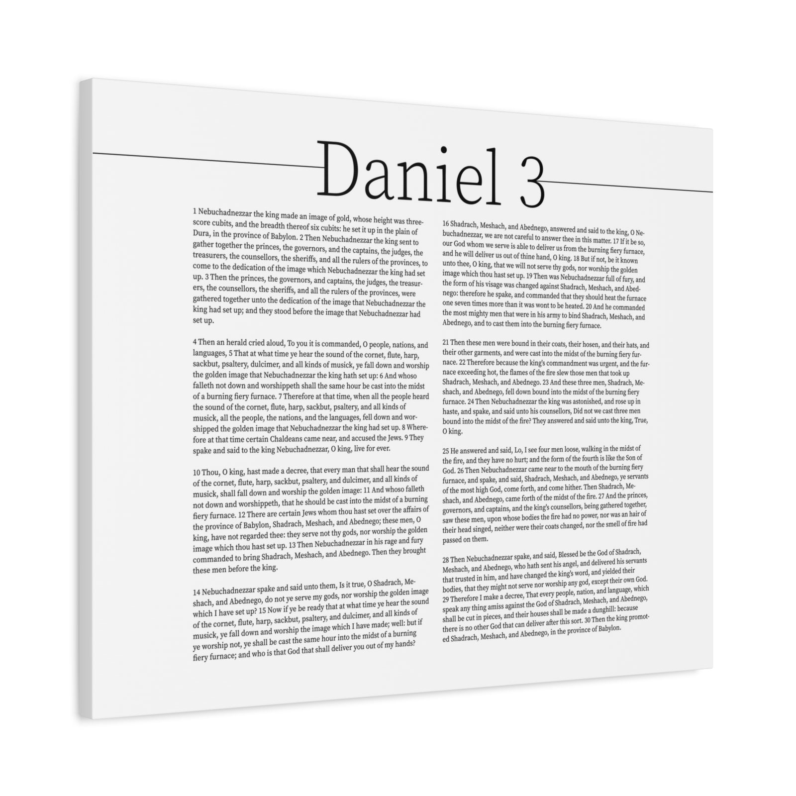 Scripture Canvas Shadrach, Meshach and Abednego Daniel 3 Christian Wall Art Bible Verse Print Ready to Hang-Express Your Love Gifts