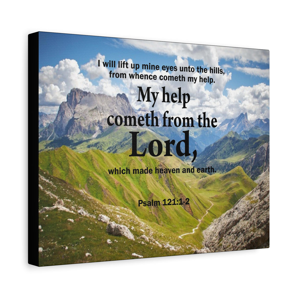 Bible Verse Canvas My Help is God Psalm 121:1-2 Wall Art Christian Home Decor-Express Your Love Gifts