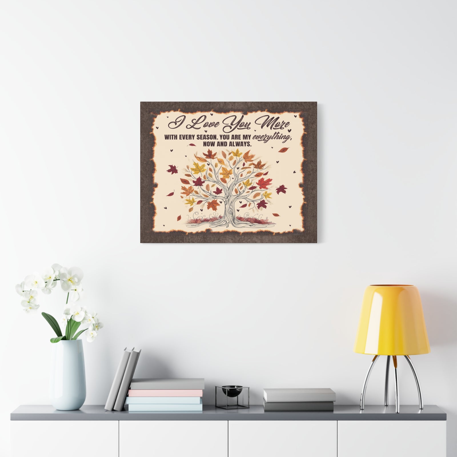 To My Wife I Love You More - Seasonal Tree of Love Canvas Wall Art - Heartfelt Gift for Every Season-Express Your Love Gifts