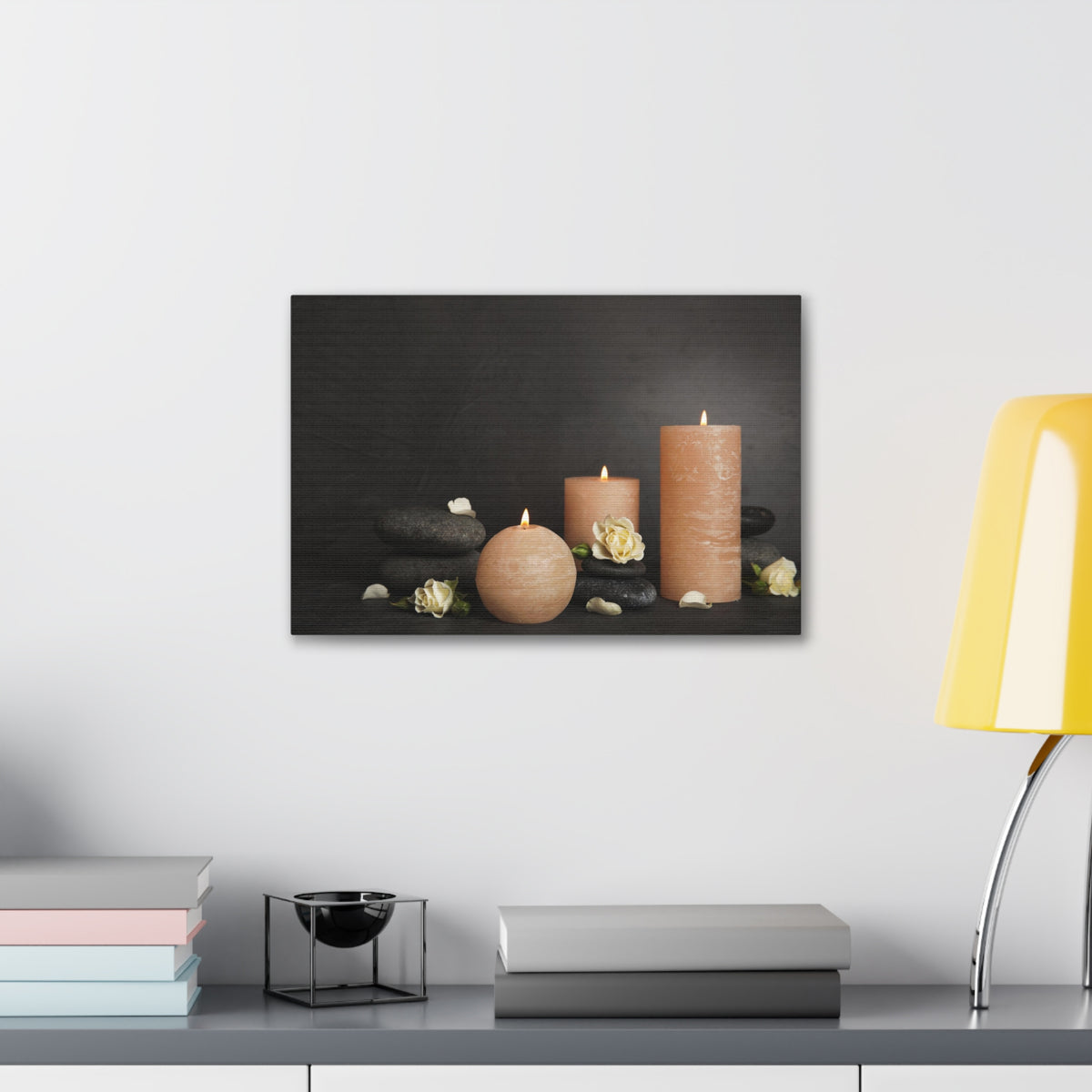 Spa Burning Candles Forest Floral Nature Photography Canvas Wall Art for Home Decor Ready-to-Hang-Express Your Love Gifts