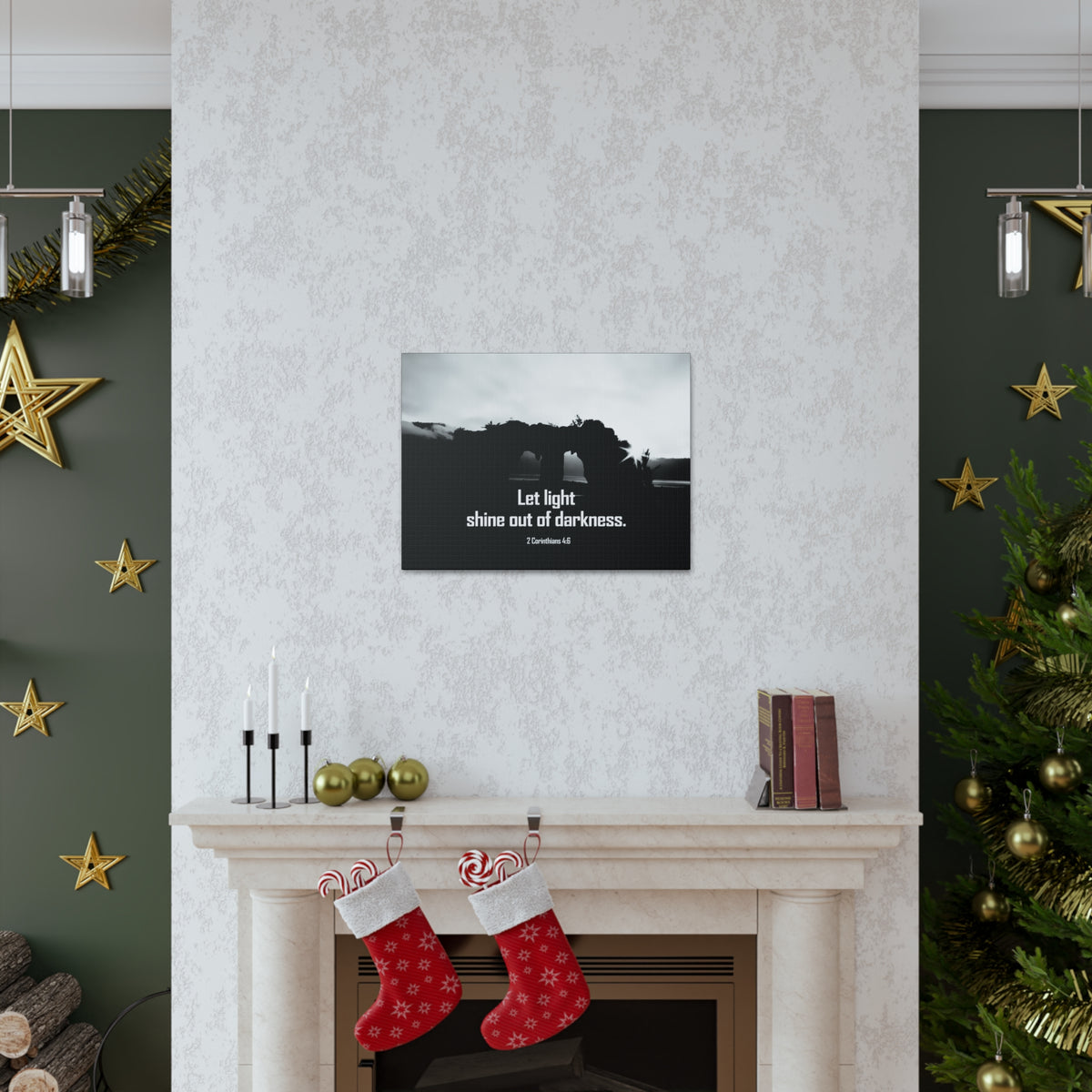 Scripture Walls Let Light Shine 2 Corinthians 4:6 Bible Verse Canvas Christian Wall Art Ready to Hang Unframed-Express Your Love Gifts