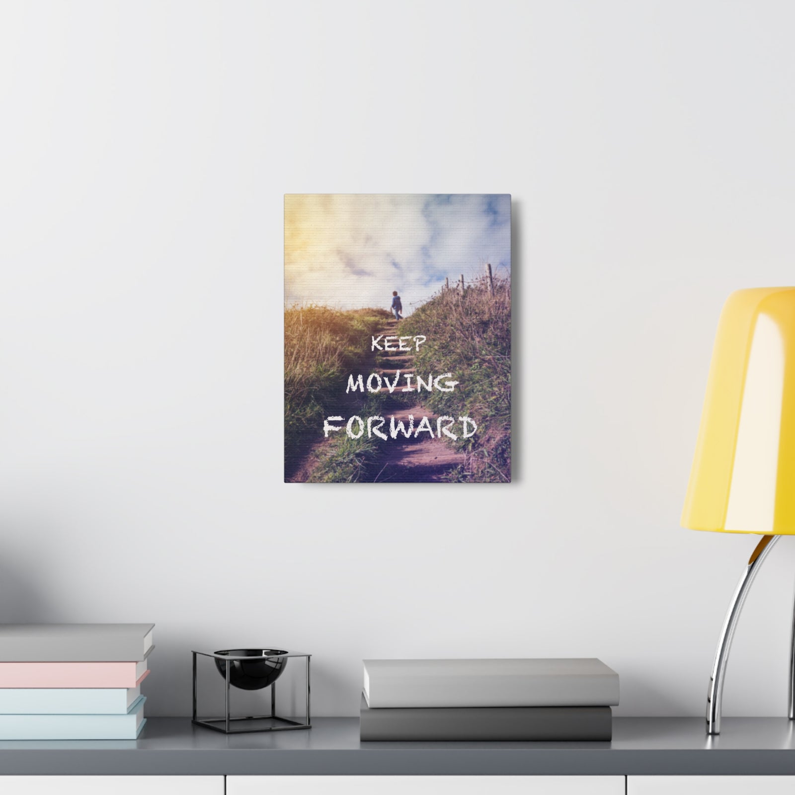 Inspirational Quote Canvas Keep Moving Forward Motivational Print Ready to Hang Artwork-Express Your Love Gifts