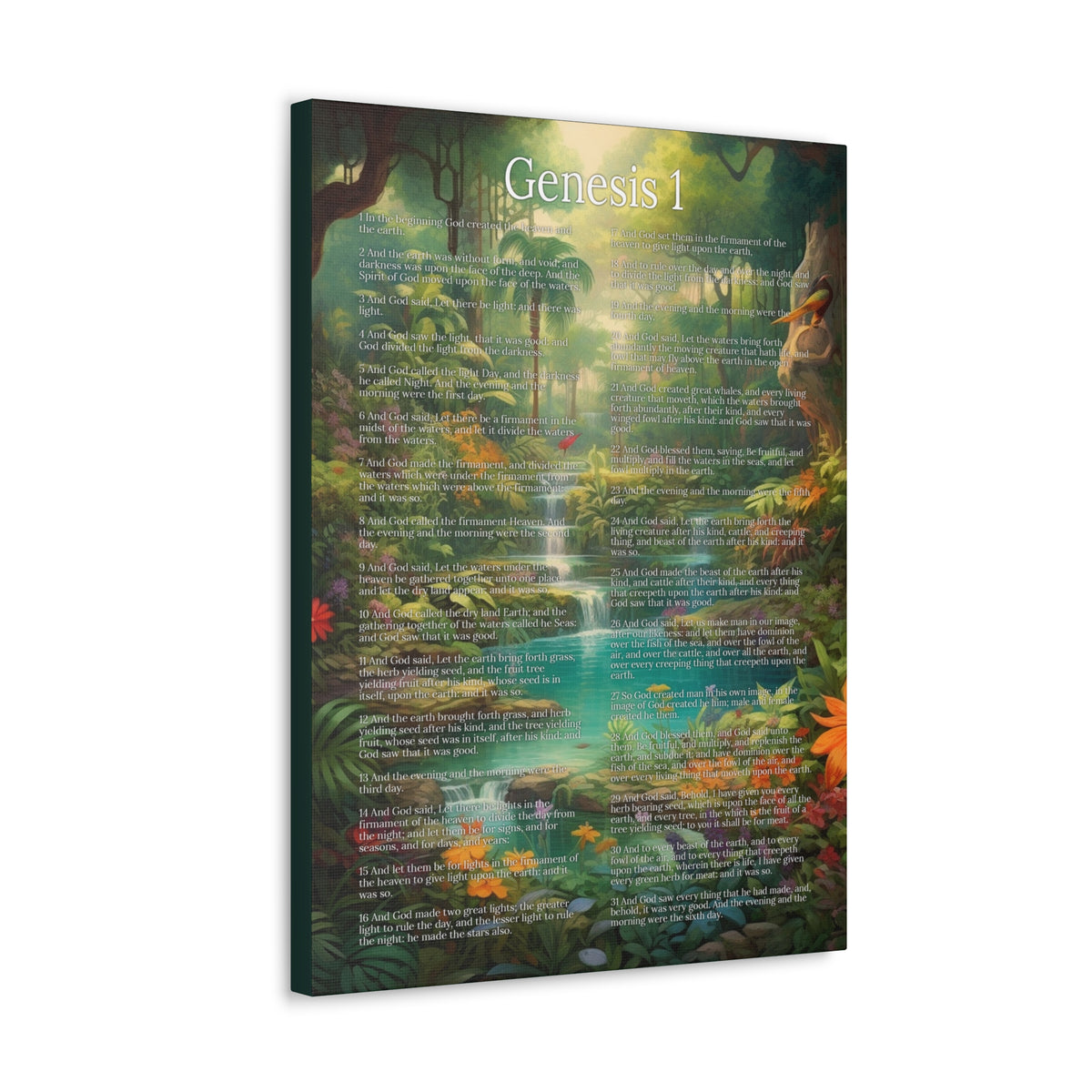 Scripture Walls Genesis 1 Chapter In the Beginning Christian Wall Art Print Ready to Hang Unframed-Express Your Love Gifts