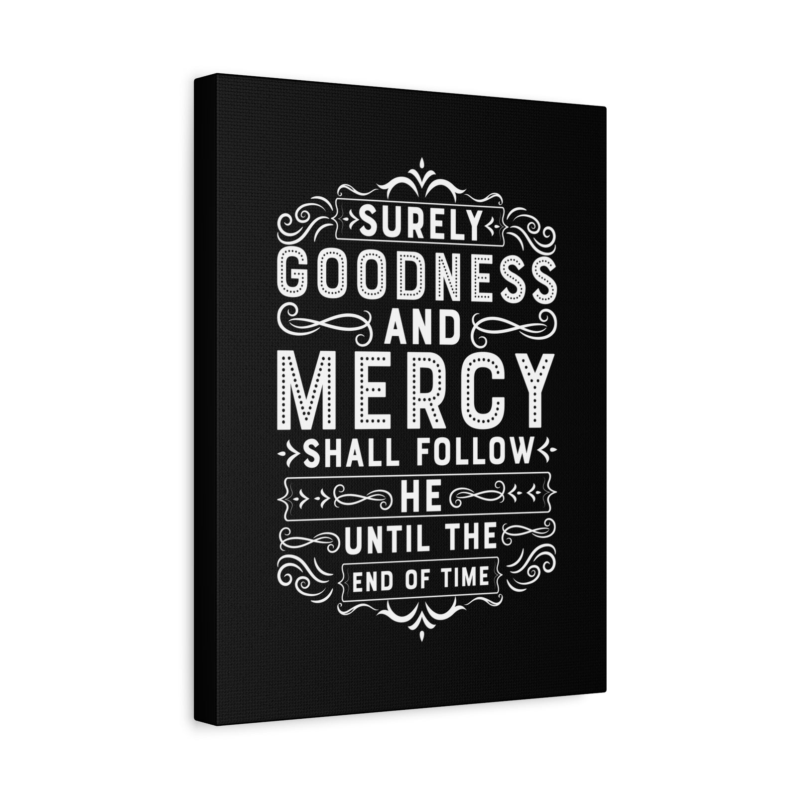Scripture Canvas Goodness And Mercy Psalms 23:6 Christian Wall Art Bible Verse Print Ready to Hang-Express Your Love Gifts