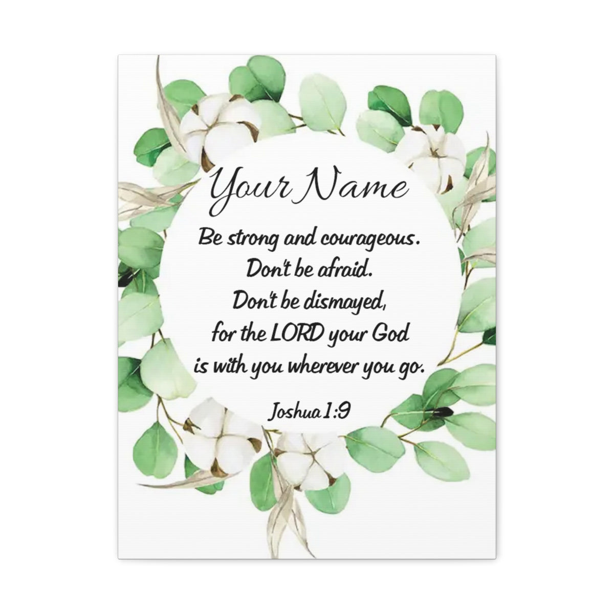 Scripture Walls Personalized Joshua 1:9 Bible Chapter Canvas Christian Wall Art Ready to Hang-Express Your Love Gifts