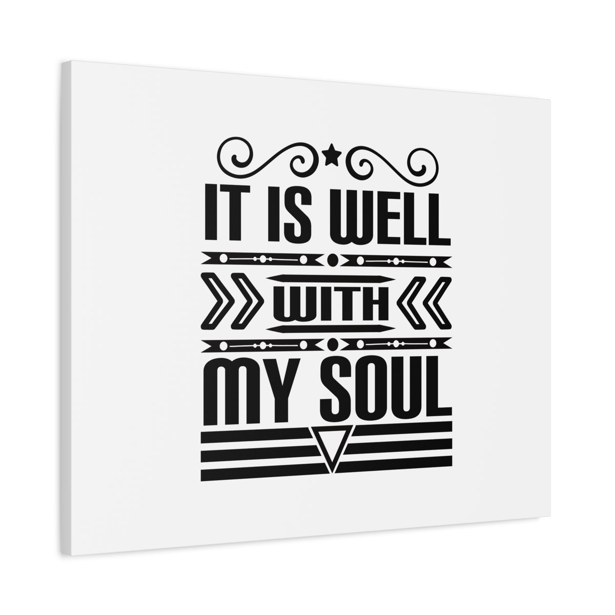 Scripture Canvas It Is Well With My Soul Psalm 42:7 Arrow Black Christian Wall Art Bible Verse Print Ready to Hang-Express Your Love Gifts
