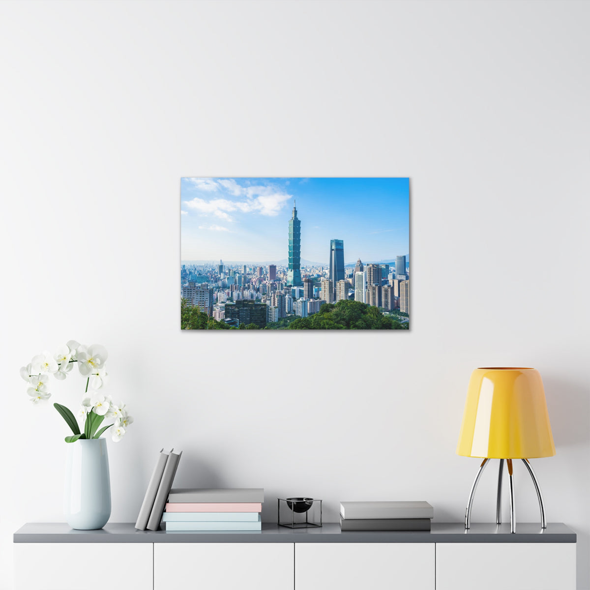 Taipei Daytime Skyline Canvas Artwork High-Quality Breathtaking Stunning Cityscape for Home Decor Ready to Hang-Express Your Love Gifts