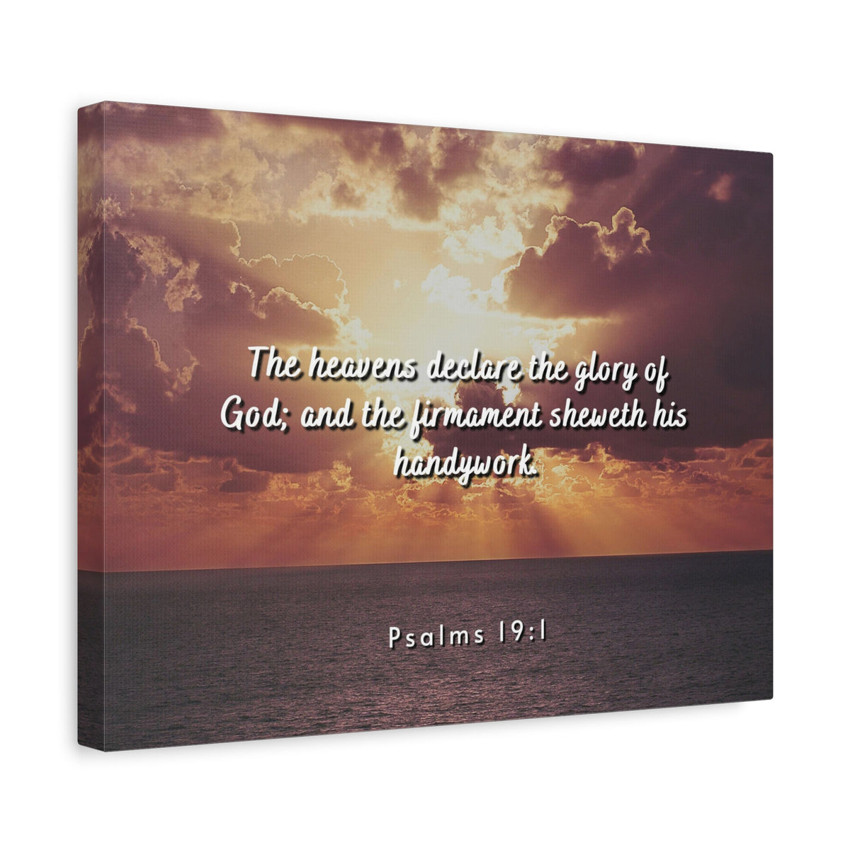Scripture Canvas Glory Of God Psalms 19:1 Christian Wall Art Bible Verse Print Ready to Hang-Express Your Love Gifts
