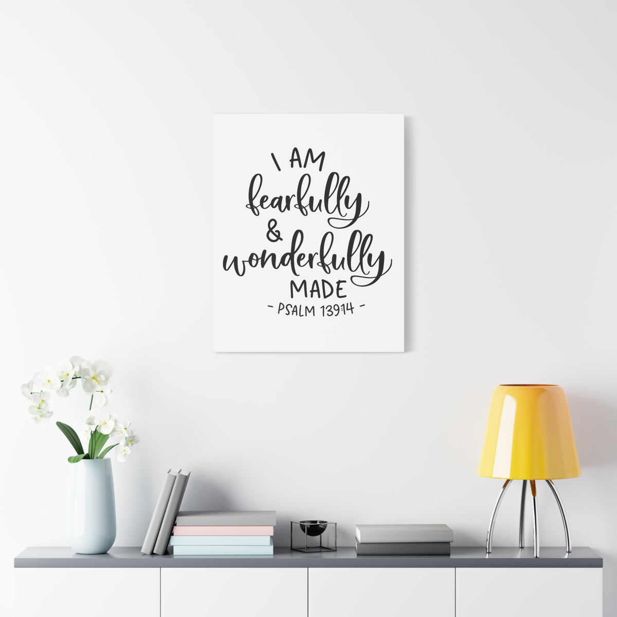 Scripture Canvas I Am Fearfully Psalm 139:14 Christian Wall Art Bible Verse Print Ready to Hang-Express Your Love Gifts