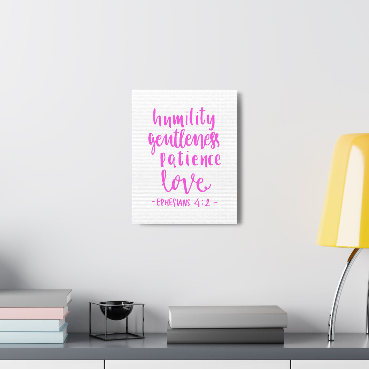 Scripture Walls Humility Gentleness Patience Love Ephesians 4:2 Bible Verse Canvas Christian Wall Art Ready To Hang-Express Your Love Gifts