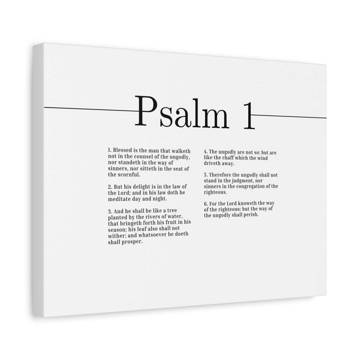Scripture Canvas The Way Of The Righteous Psalm 1 Christian Wall Art Bible Verse Print Ready to Hang-Express Your Love Gifts