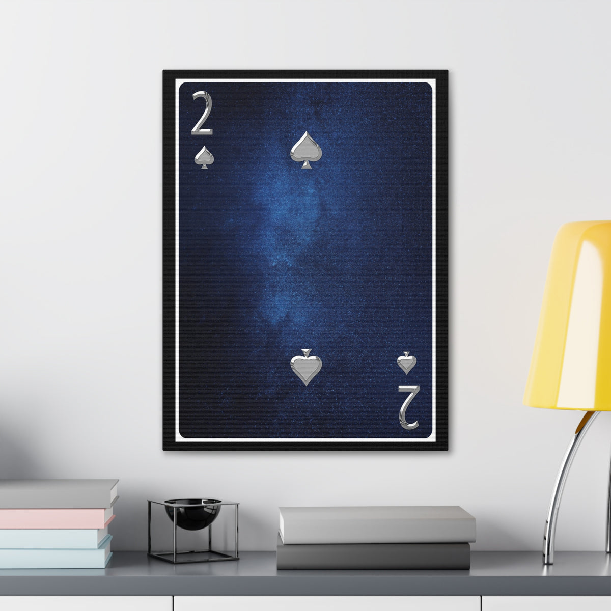Two Of Spades Space Background Playing Card Canvas Wall Art for Home Decor Ready-to-Hang-Express Your Love Gifts