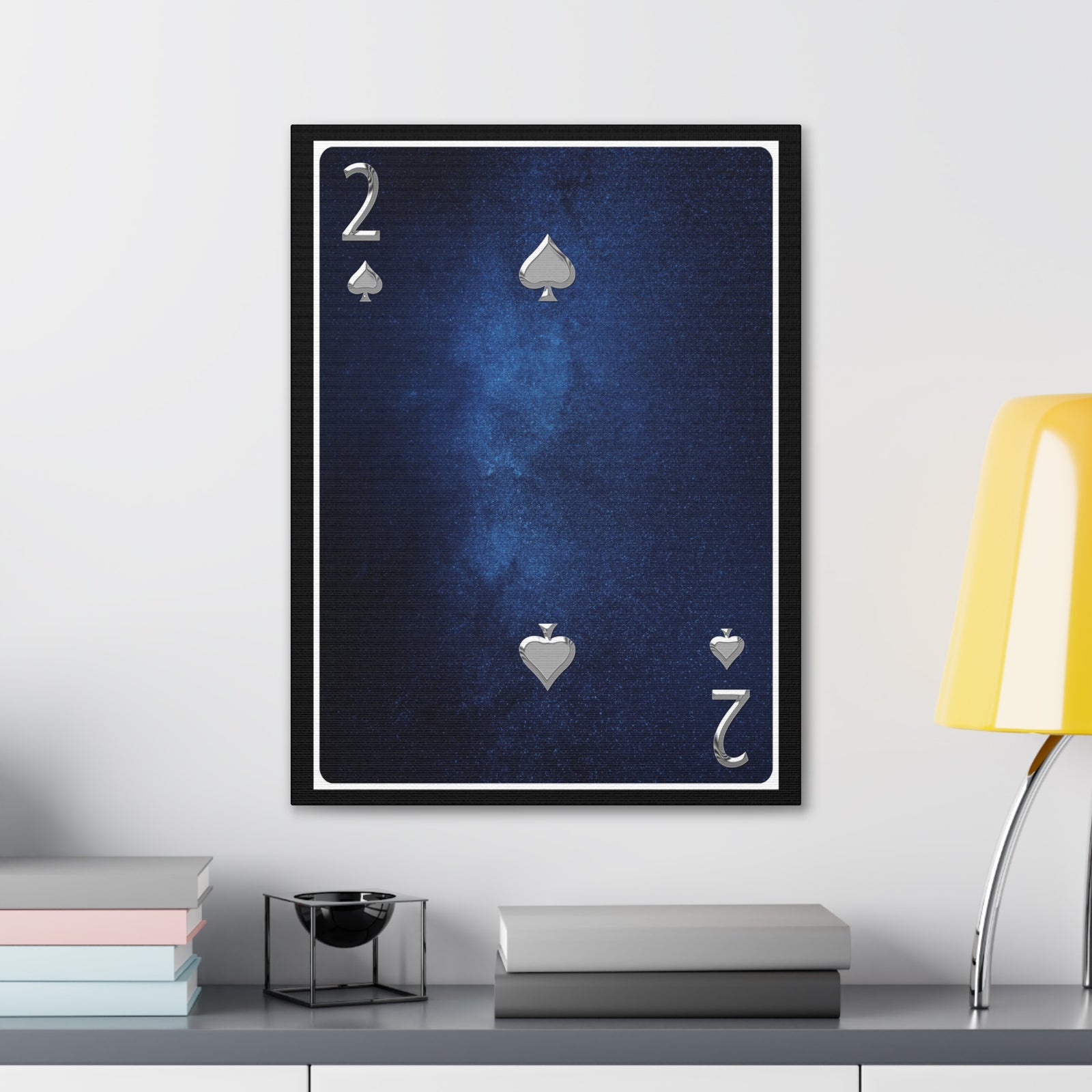 Two Of Spades Space Background Playing Card Canvas Wall Art for Home Decor Ready-to-Hang-Express Your Love Gifts