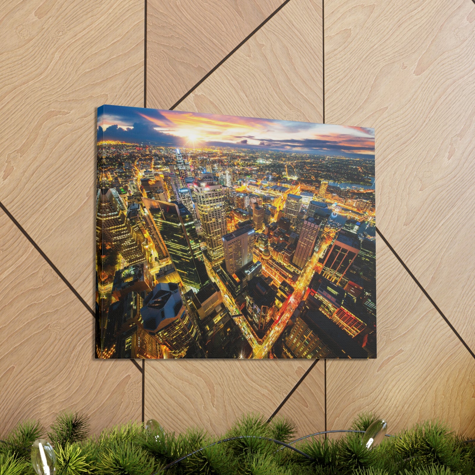 Sydney Night Skyline Canvas Artwork High-Quality Breathtaking Stunning Cityscape for Home Decor Ready to Hang-Express Your Love Gifts