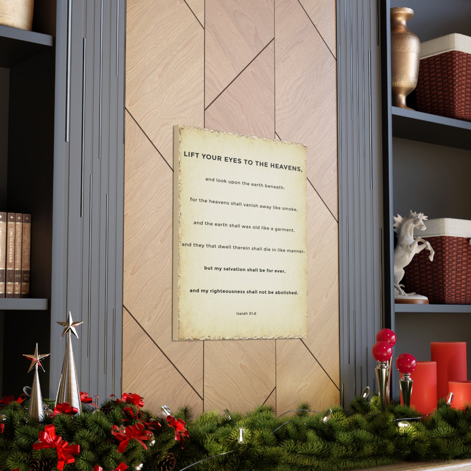 Scripture Walls Isaiah 51:6 Eternal Salvation Bible Verse Canvas Christian Wall Art Ready to Hang Unframed-Express Your Love Gifts