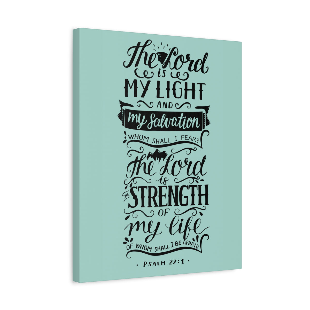 Scripture Canvas The Lord Is My Light Psalm 27 :1 Christian Wall Art Bible Verse Print Ready To Hang-Express Your Love Gifts