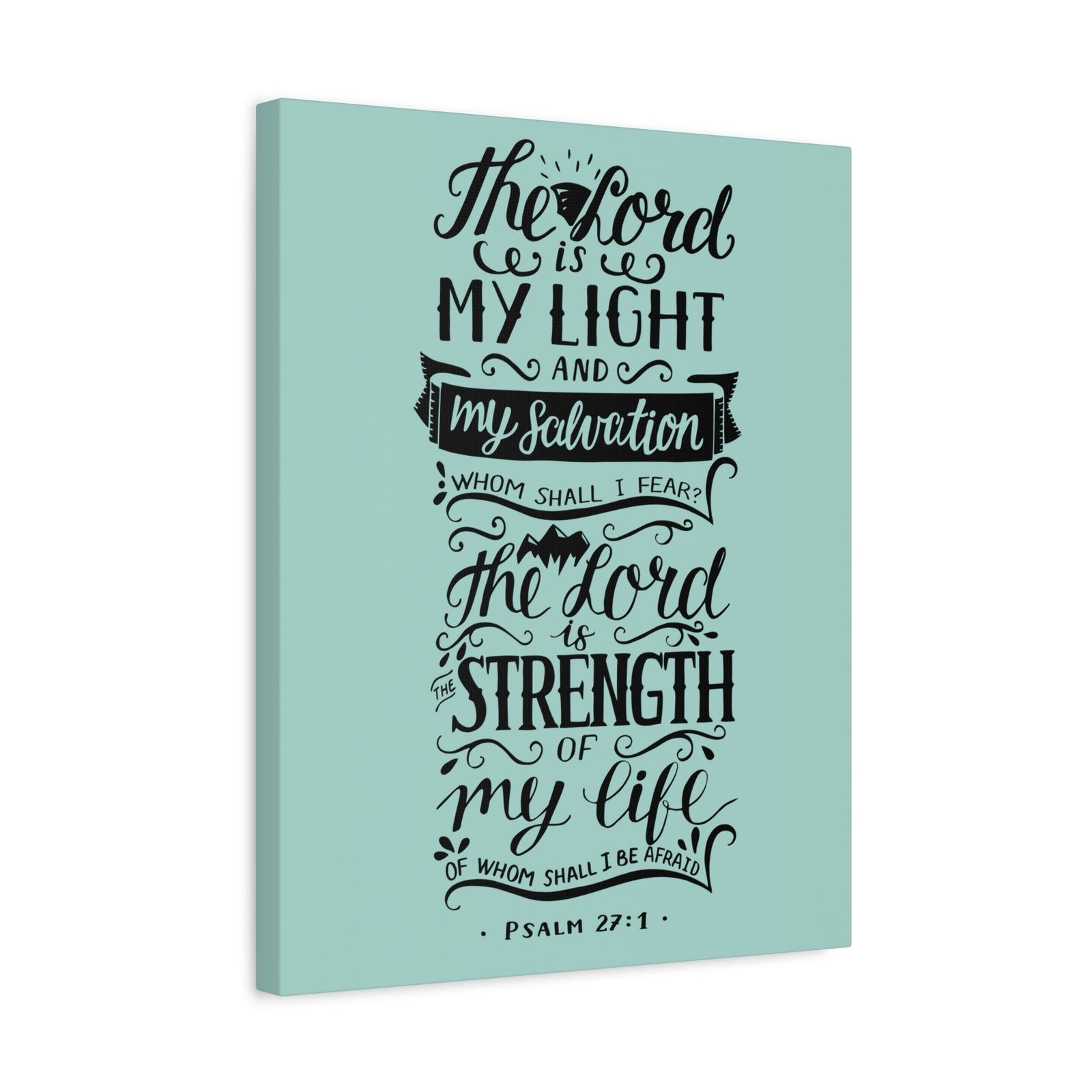 Scripture Canvas The Lord Is My Light Psalm 27 :1 Christian Wall Art Bible Verse Print Ready To Hang-Express Your Love Gifts