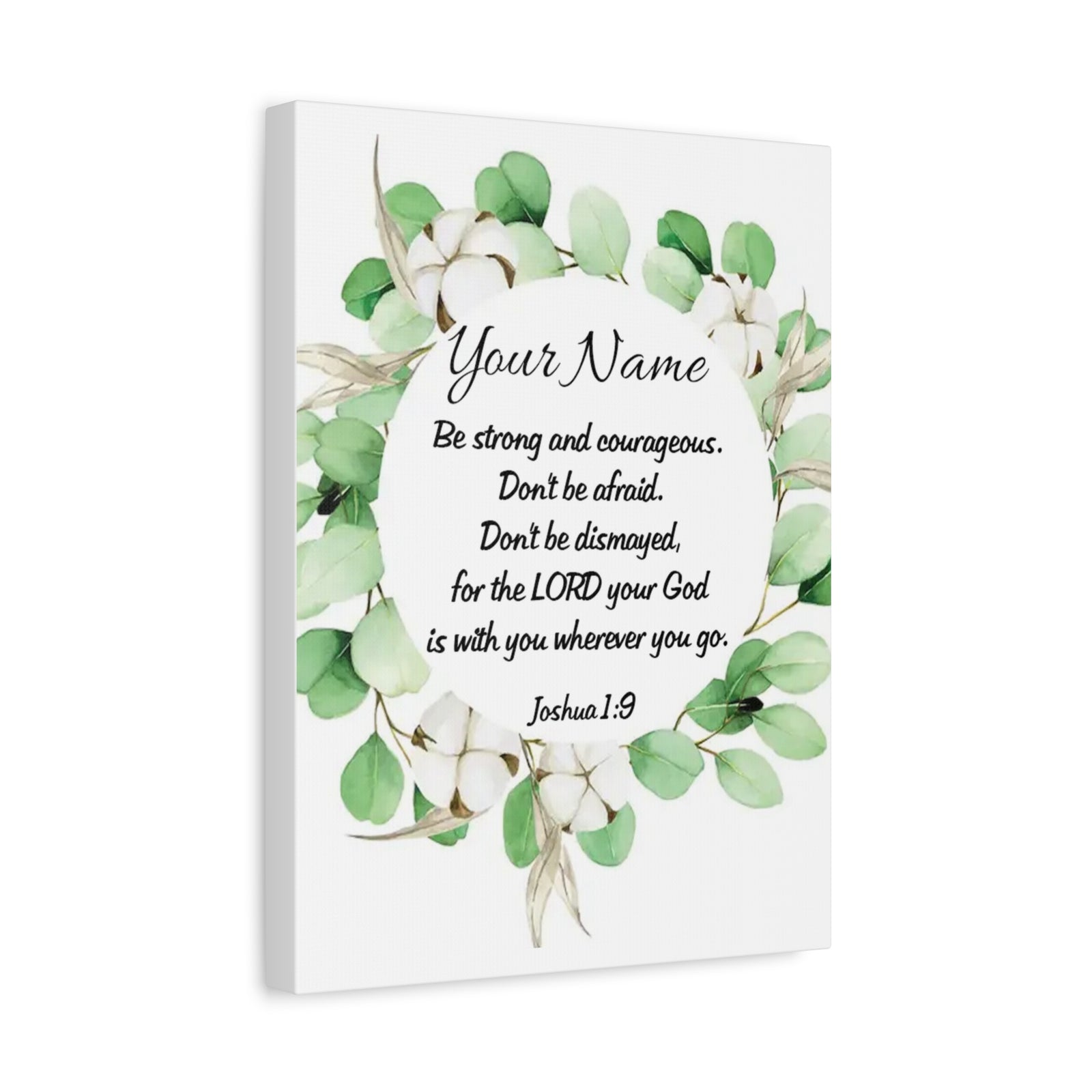 Scripture Walls Personalized Joshua 1:9 Bible Chapter Canvas Christian Wall Art Ready to Hang-Express Your Love Gifts