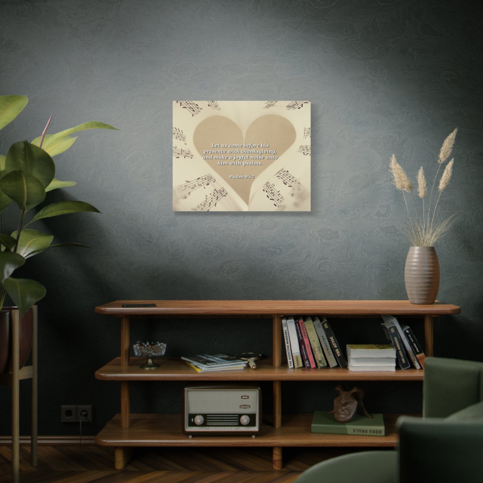 Scripture Canvas A Joyful Noise Psalm 95:2 Christian Wall Art Bible Verse Print Ready to Hang-Express Your Love Gifts
