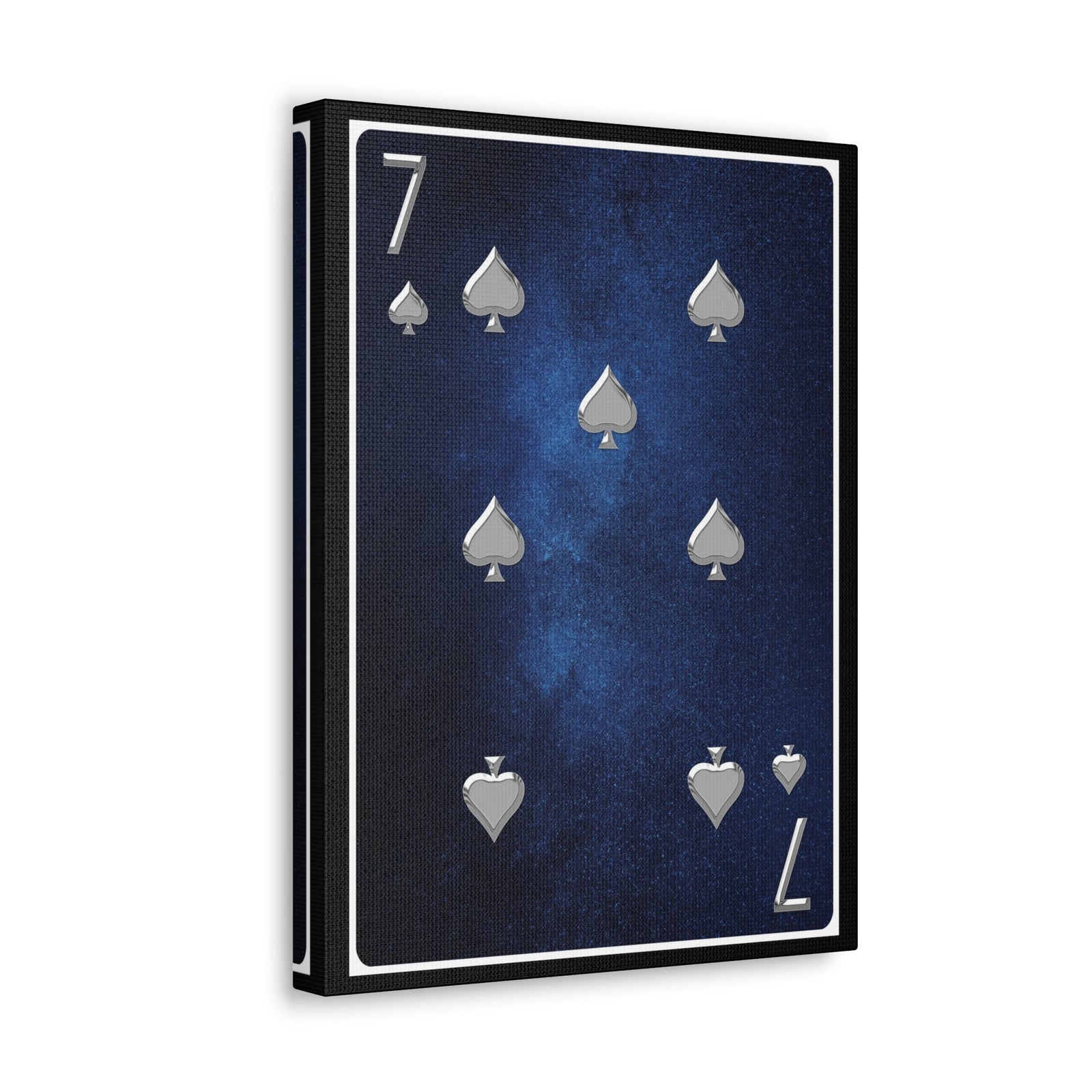 Seven Of Spades Space Background Playing Card Canvas Wall Art for Home Decor Ready-to-Hang-Express Your Love Gifts