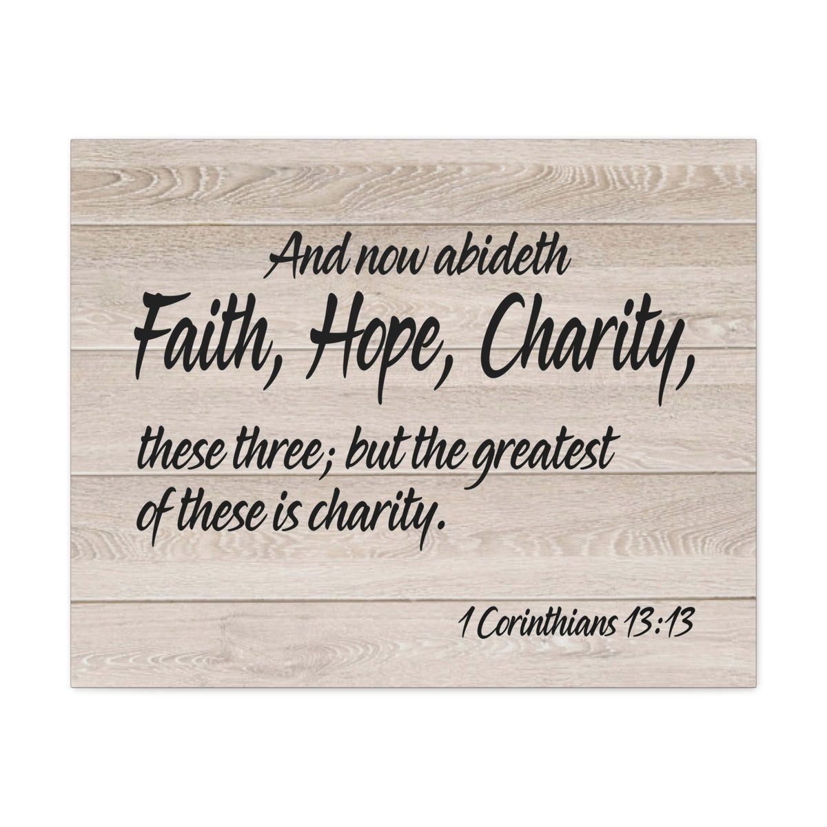 Bible Verse Canvas Faith Hope Charity 1 Corinthians 13:13 Wall Art Christian Home Decor-Express Your Love Gifts