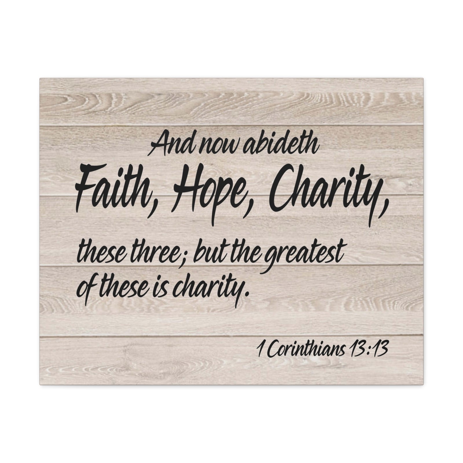Bible Verse Canvas Faith Hope Charity 1 Corinthians 13:13 Wall Art Christian Home Decor-Express Your Love Gifts