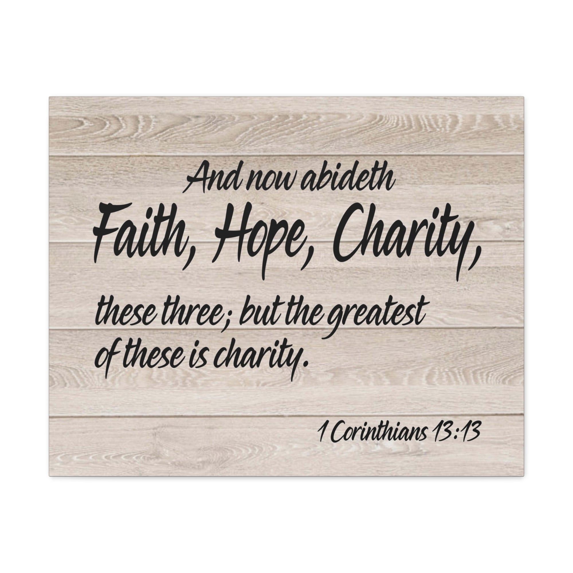 Bible Verse Canvas Faith Hope Charity 1 Corinthians 13:13 Wall Art Christian Home Decor-Express Your Love Gifts