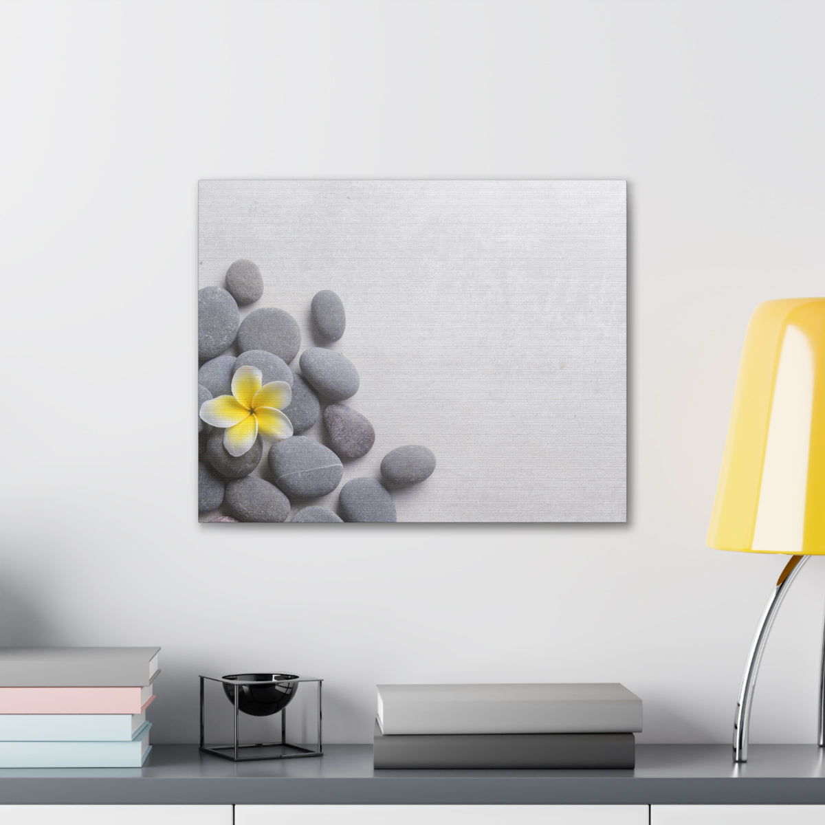Frangipani and Zen Stones Forest Floral Nature Photography Canvas Wall Art for Home Decor Ready-to-Hang-Express Your Love Gifts