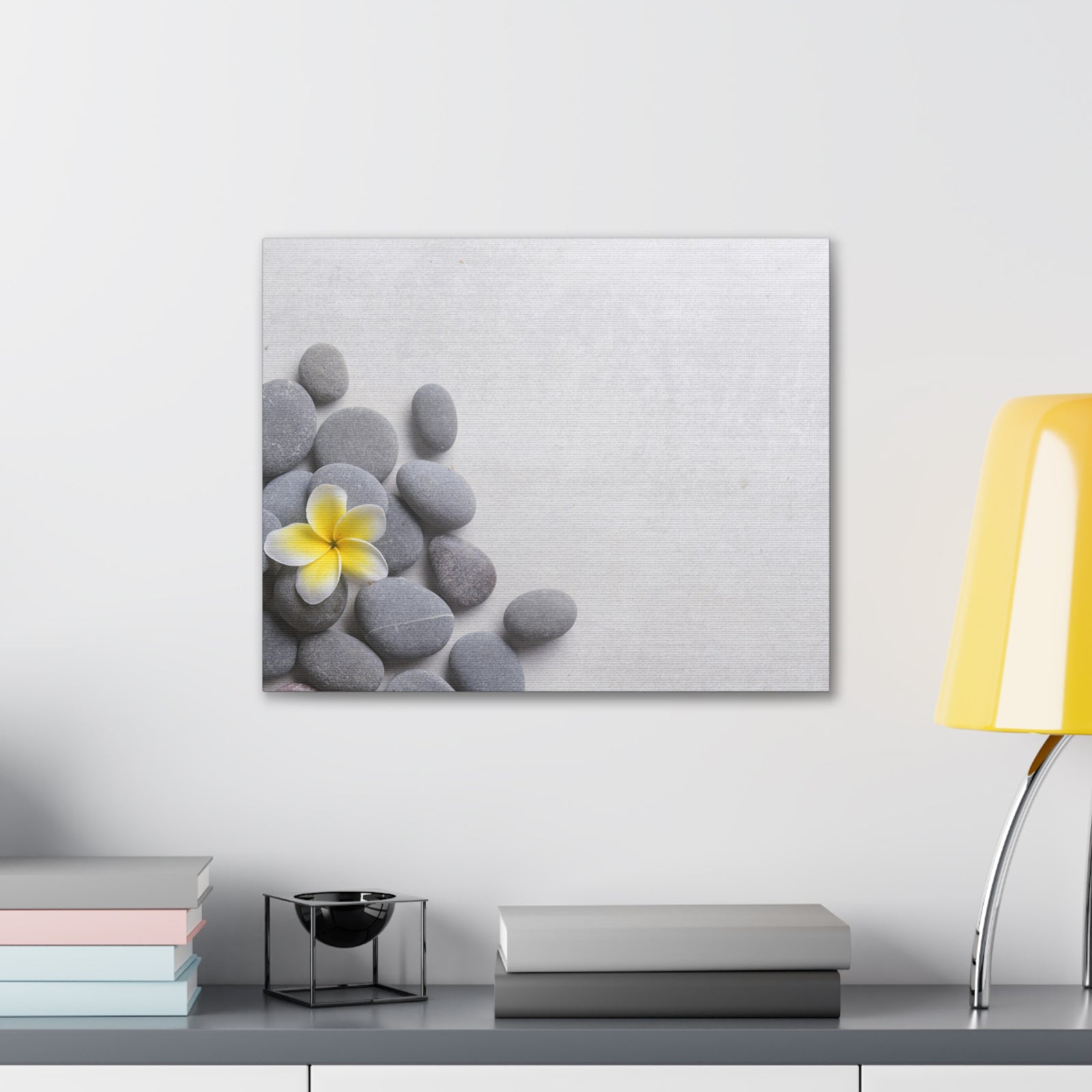 Frangipani and Zen Stones Forest Floral Nature Photography Canvas Wall Art for Home Decor Ready-to-Hang-Express Your Love Gifts