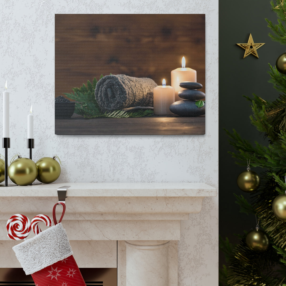 Towel on Fern Forest Floral Nature Photography Canvas Wall Art for Home Decor Ready-to-Hang-Express Your Love Gifts