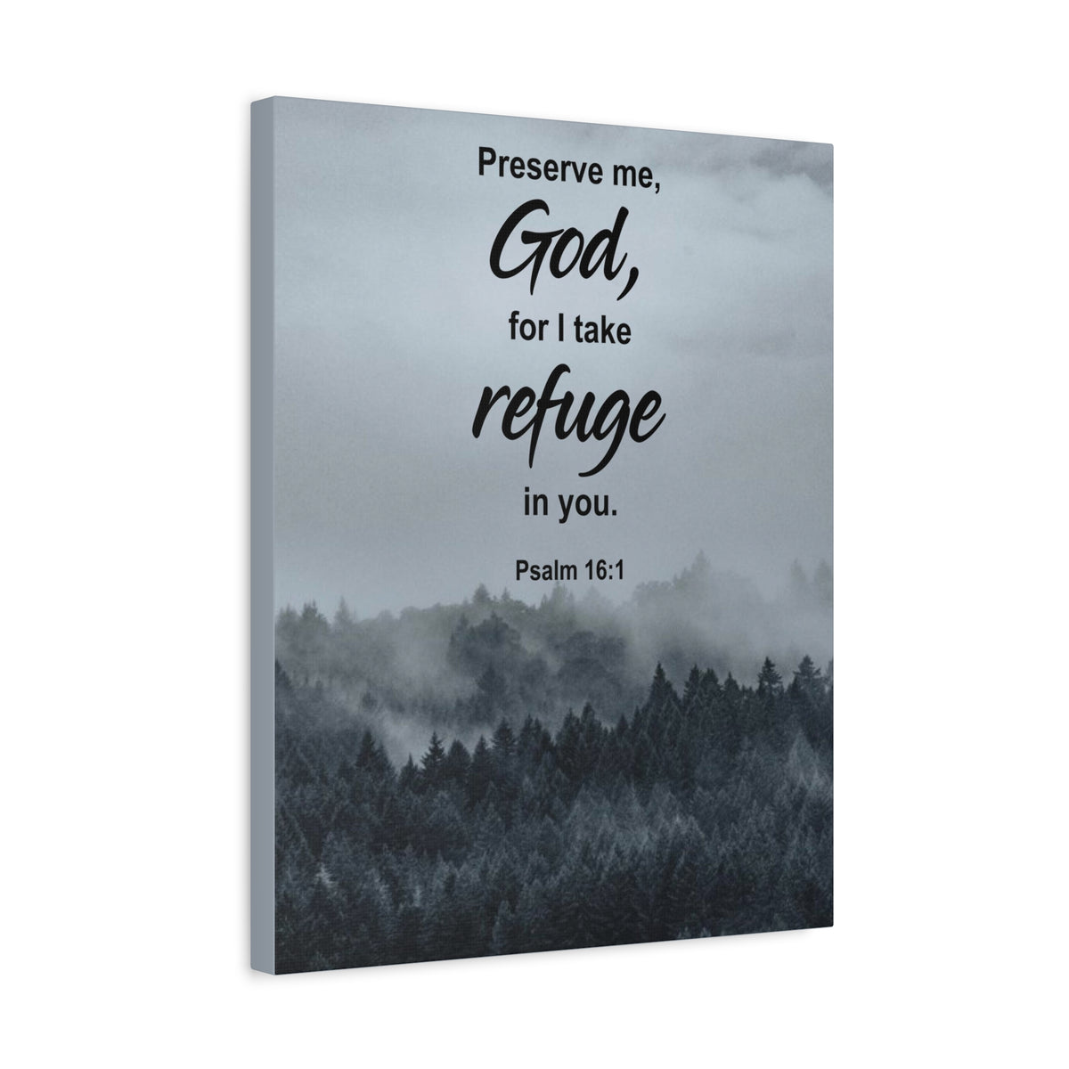 Scripture Canvas Preserve Me God Psalm 16:1 Christian Wall Art Bible Verse Print Ready to Hang-Express Your Love Gifts