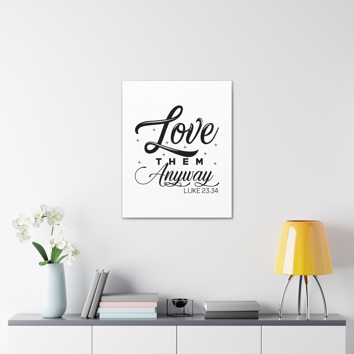 Scripture Walls Luke 23:34 Love Them Anyway Bible Verse Canvas Christian Wall Art Ready to Hang Unframed-Express Your Love Gifts