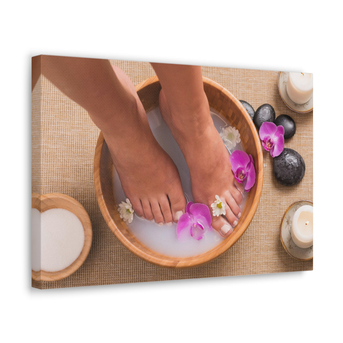 Footbath With Orchid Forest Floral Nature Photography Canvas Wall Art for Home Decor Ready-to-Hang-Express Your Love Gifts