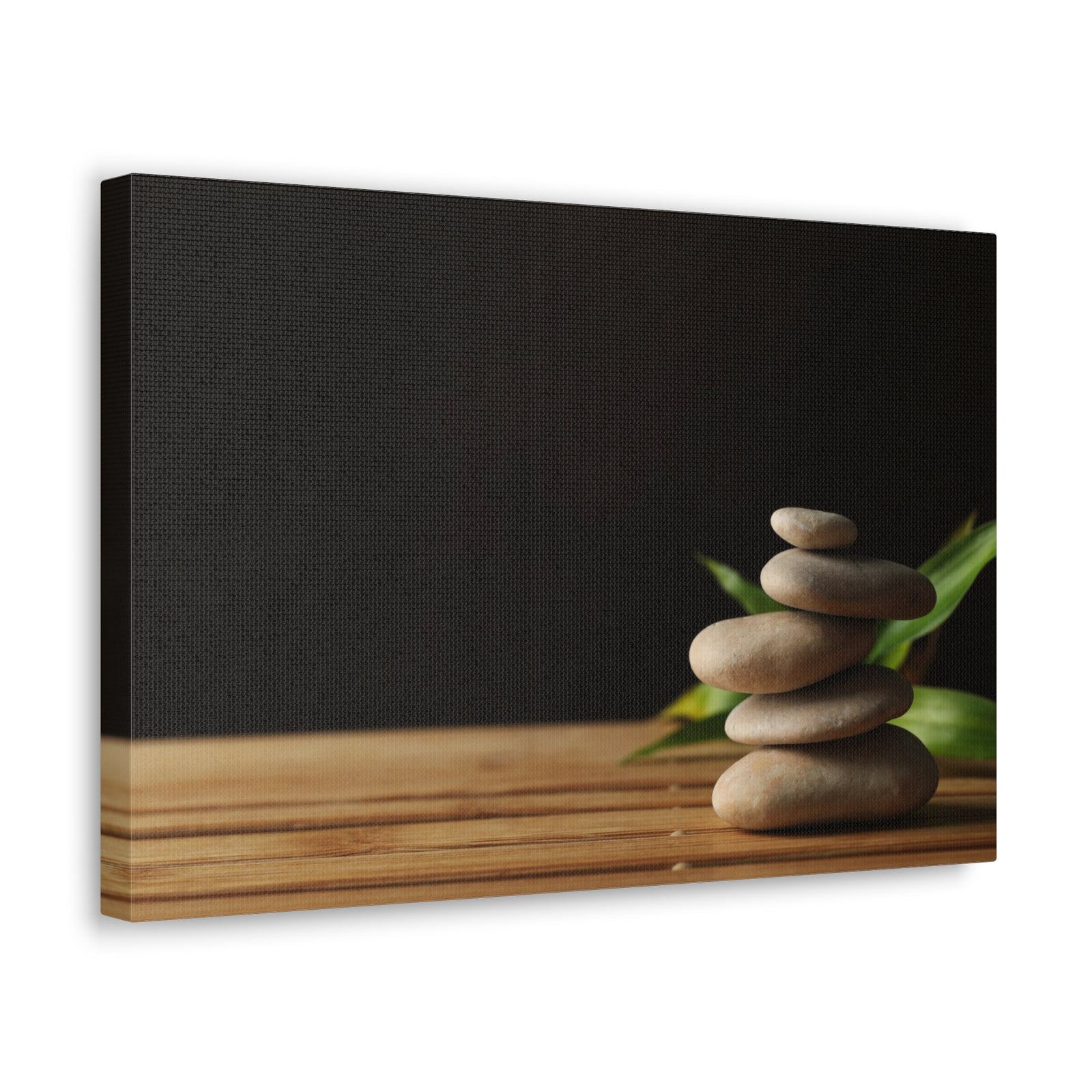 Stones Bamboo Background Forest Floral Nature Photography Canvas Wall Art for Home Decor Ready-to-Hang-Express Your Love Gifts