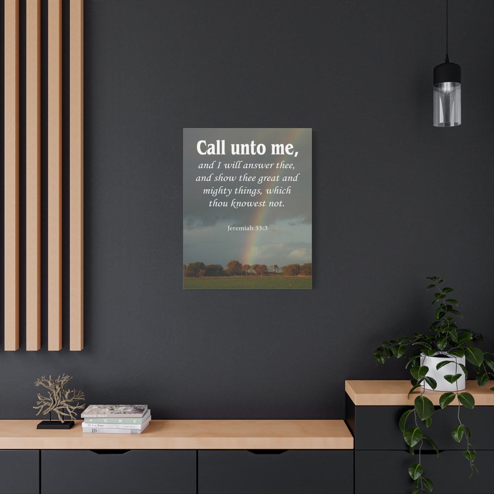 Scripture Canvas Call Unto Me Jeremiah 33:3 Christian Wall Art Bible Verse Print Ready to Hang-Express Your Love Gifts