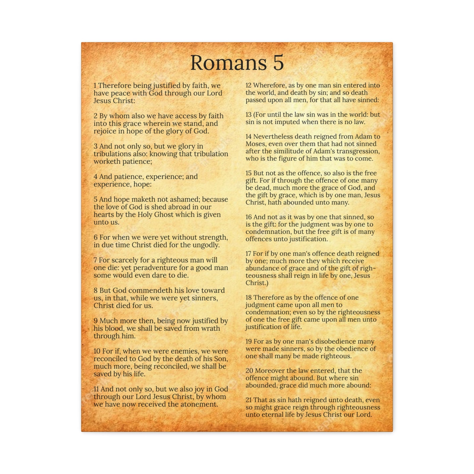 Scripture Walls Romans 5 Gold Christian Wall Art Print Ready to Hang Unframed-Express Your Love Gifts