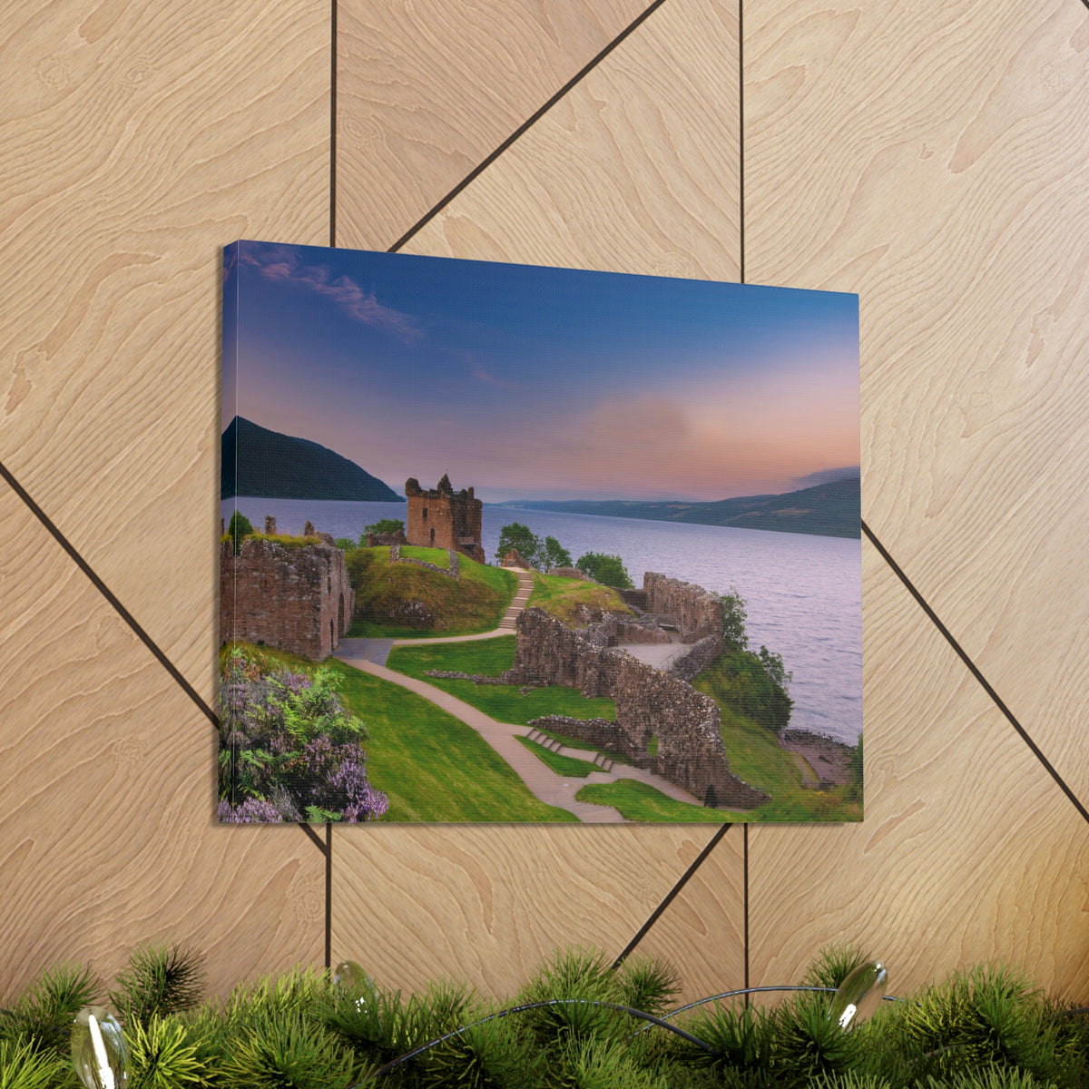 Ruins of Urquhart Castle Ness Scotland Nature Wilderness Photography Canvas Wall Art for Home Decor Ready-to-Hang-Express Your Love Gifts