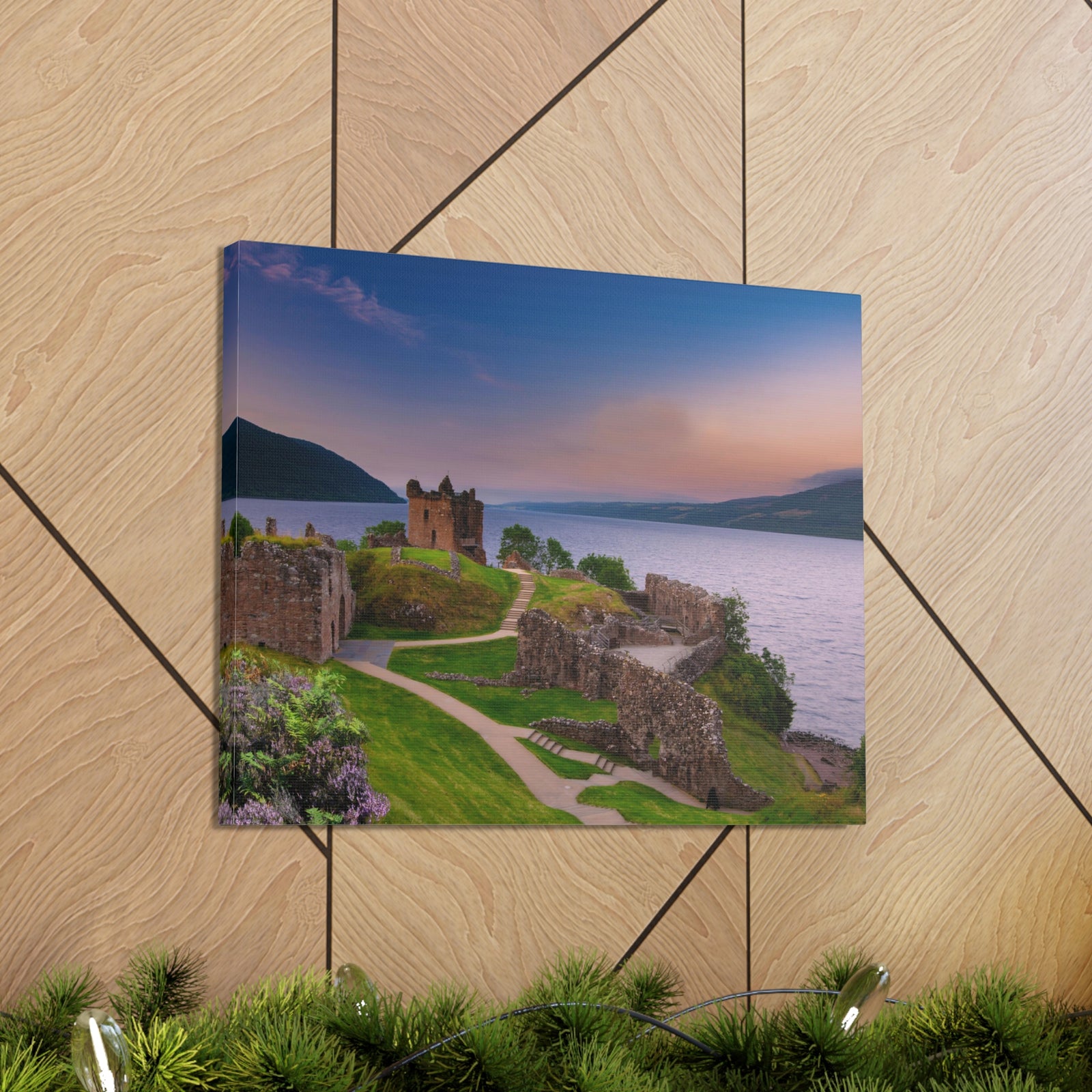 Ruins of Urquhart Castle Ness Scotland Nature Wilderness Photography Canvas Wall Art for Home Decor Ready-to-Hang-Express Your Love Gifts