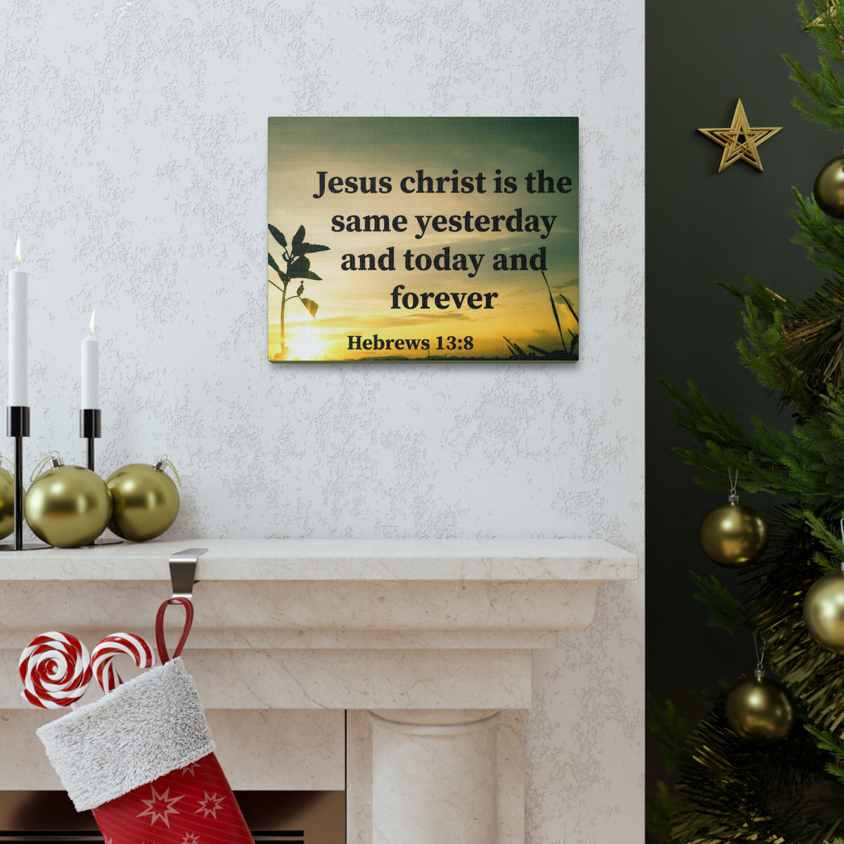 Scripture Walls Today And Forever Hebrews 13:8 Bible Verse Canvas Christian Wall Art Ready to Hang-Express Your Love Gifts