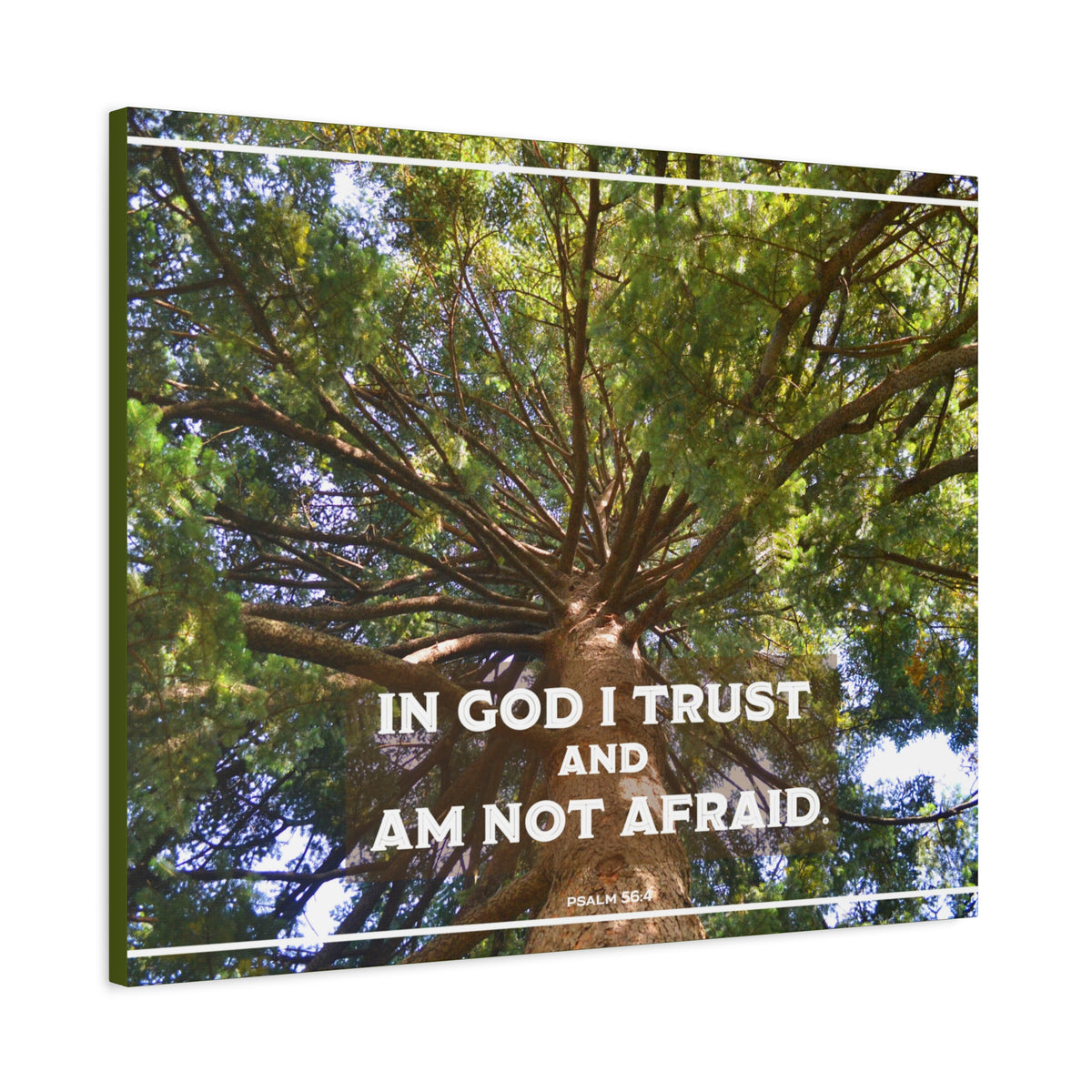Scripture Walls In God I Trust Psalm 56:4 Bible Verse Canvas Christian Wall Art Ready to Hang-Express Your Love Gifts
