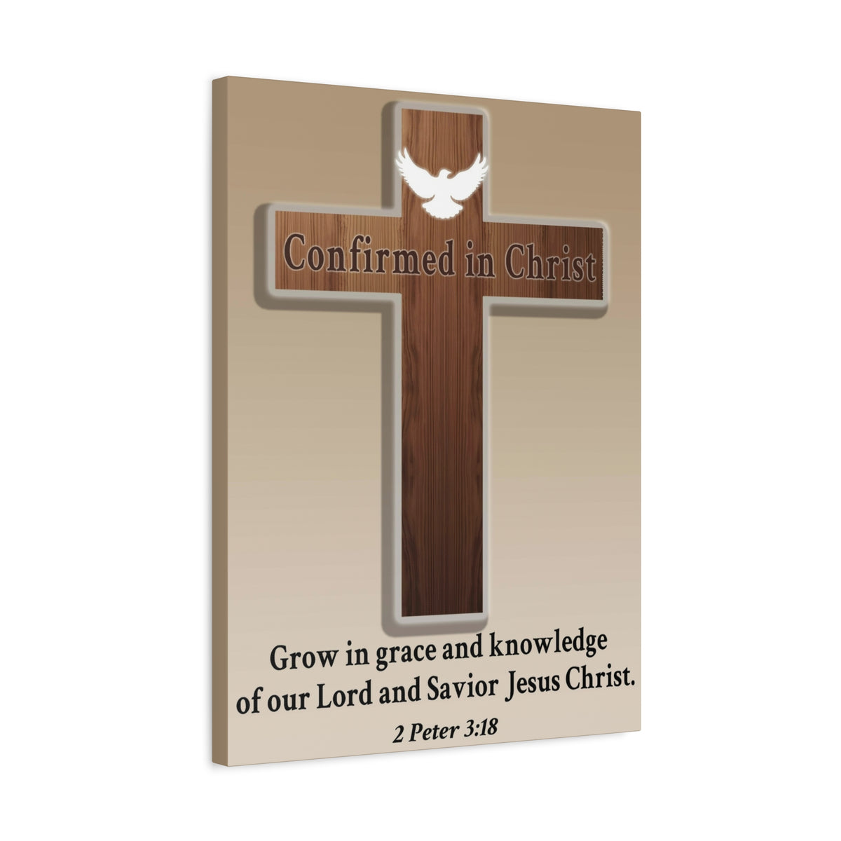 Scripture Walls 2 Peter 3:18 Confirmed in Christ Cross Bible Canvas Christian Wall Art Ready to Hang Unframed-Express Your Love Gifts