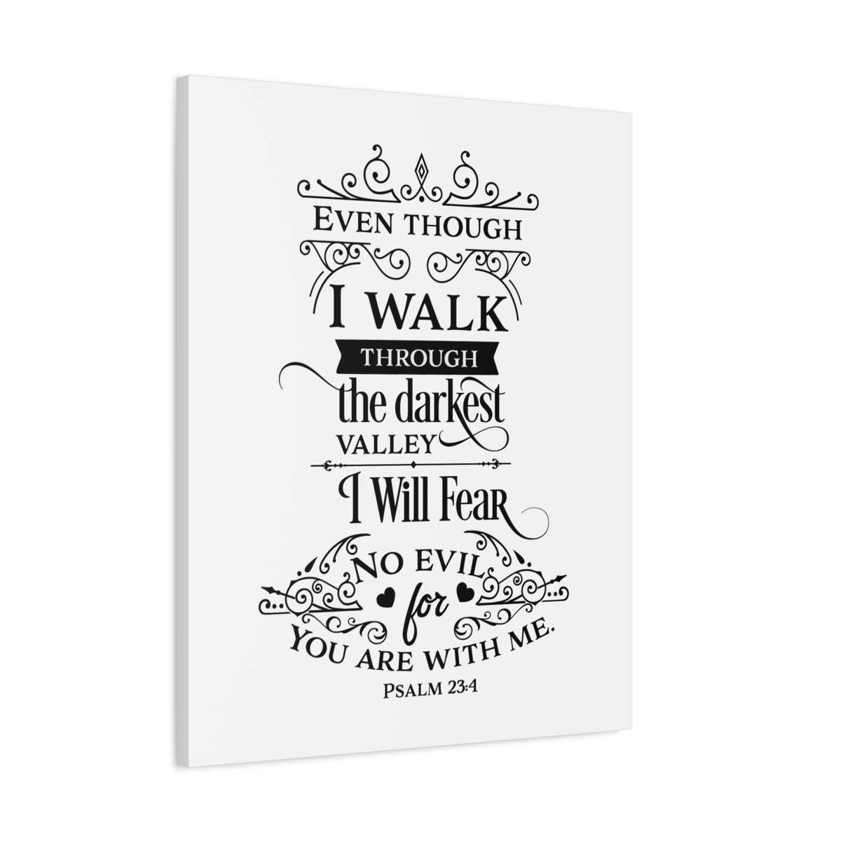 Scripture Canvas Are With Me Psalm 23:4 Christian Wall Art Bible Verse Print Ready to Hang-Express Your Love Gifts